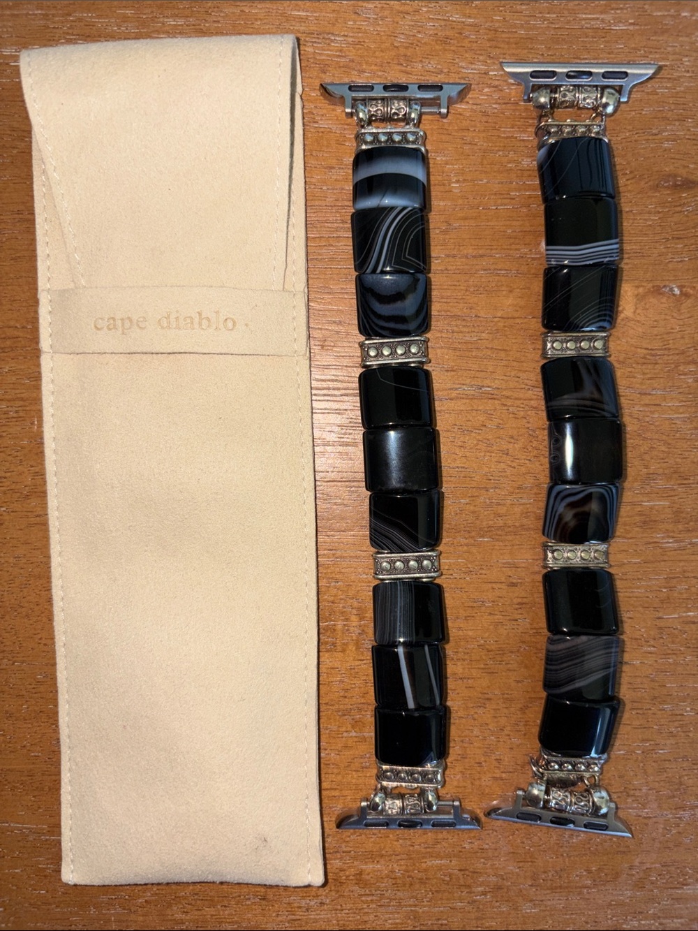 Cape Diablo Black Agate Beaded Apple Watch Band